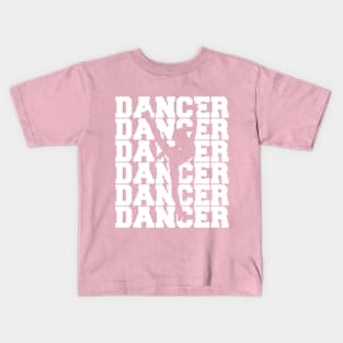 Dancer Dance Team Silhouette Ballet Pointe Jazz Lyrical Kids T-Shirt